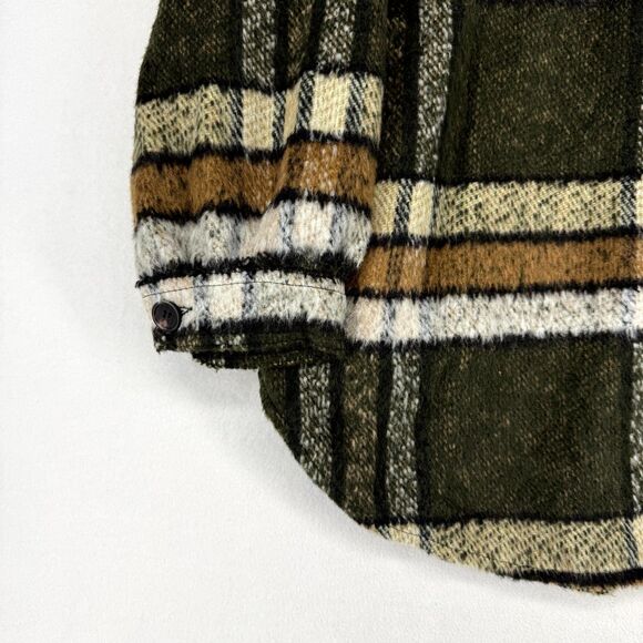Cotton:‎ On Mens 70$ Khaki Winter Check Fleece Overcoat Size M NEW - Picture 8 of 14